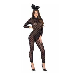 2 Piece Sheer Playboy Bunny Bodysuit