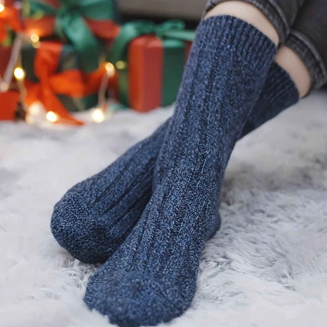 5 Pairs of Preferred Woolen Socks - Soft and Comfortable, Keep Warm, Stylish and Beautiful - Perfect for Christmas Gifts - Woolen Socks for Men and Women - Winter Warmth - Machine Washable - Knit Fabric - Wool, Cotton, Polyester Blend