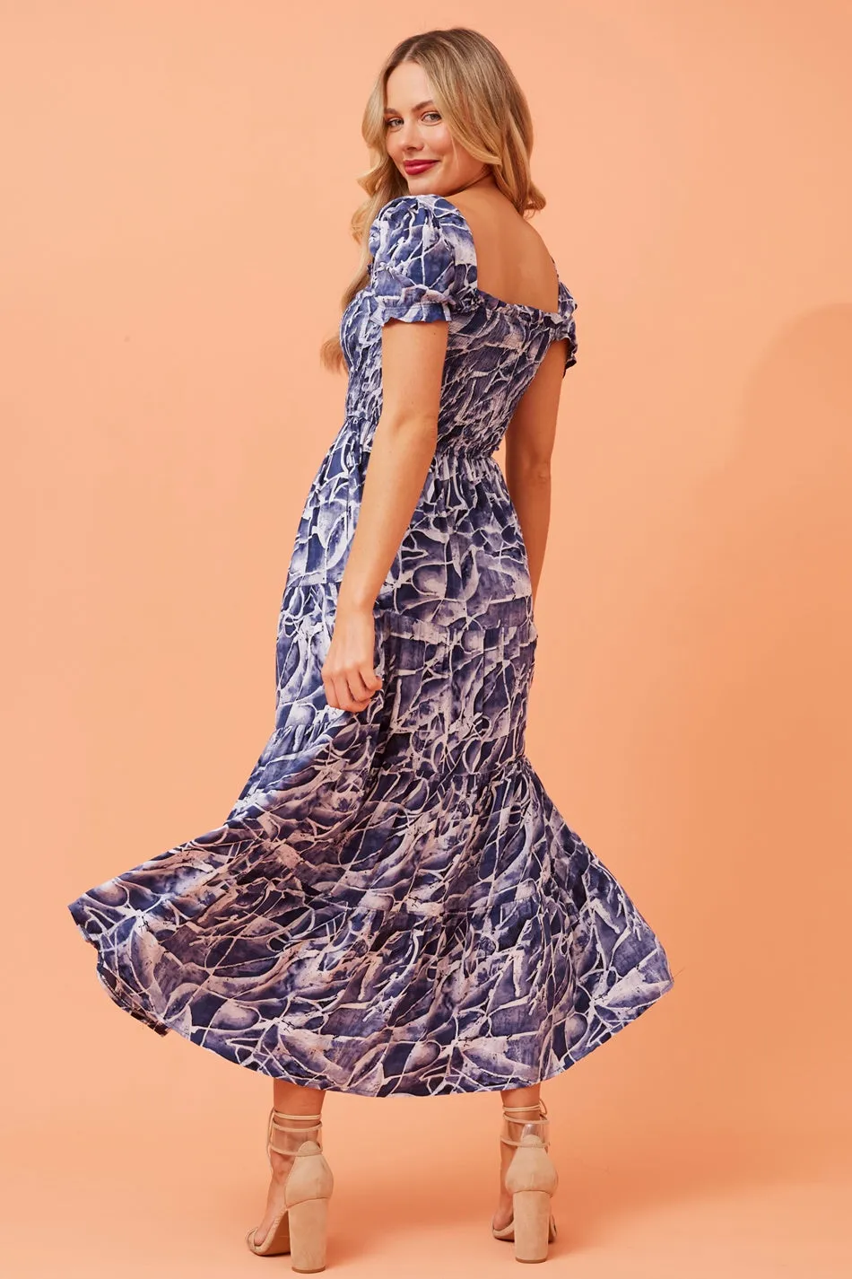 ASHTON ABSTRACT PRINT MAXI DRESS