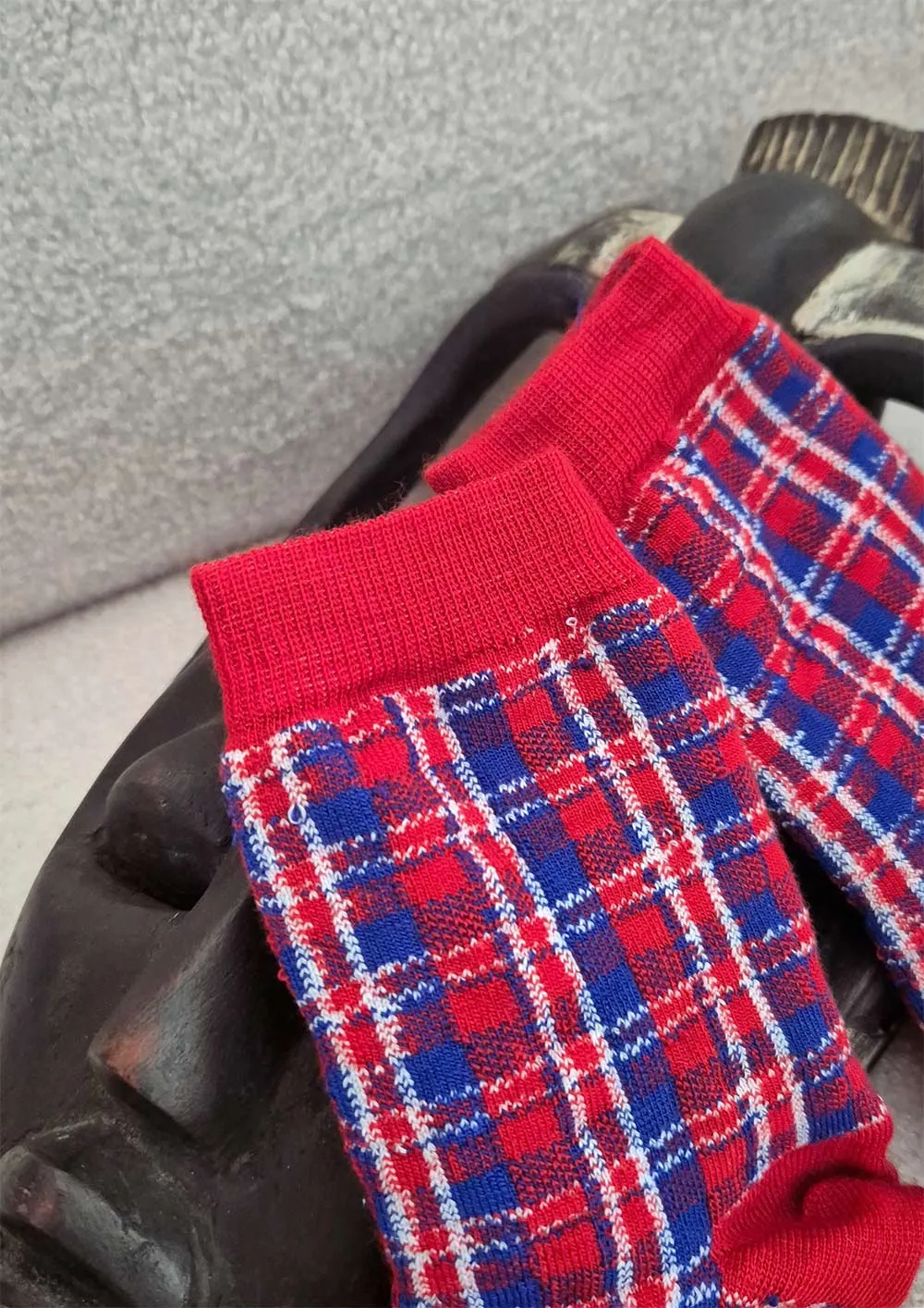 Ayo Wool Socks Red  Blue