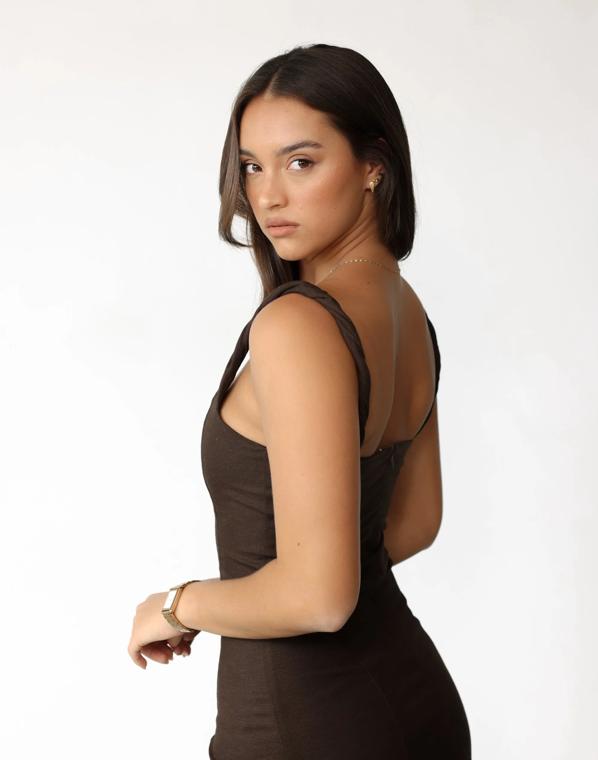 Bacalar Mini Dress (Chocolate)