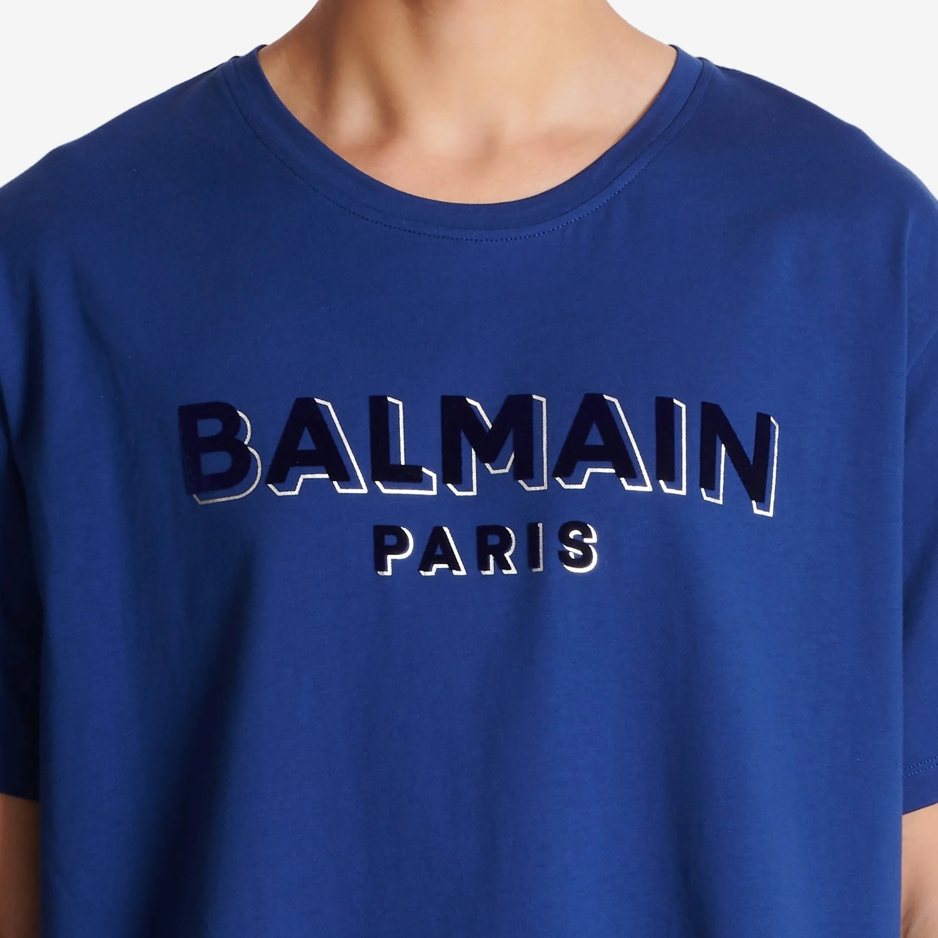 Balmain Metallic Flocked Logo T-Shirt