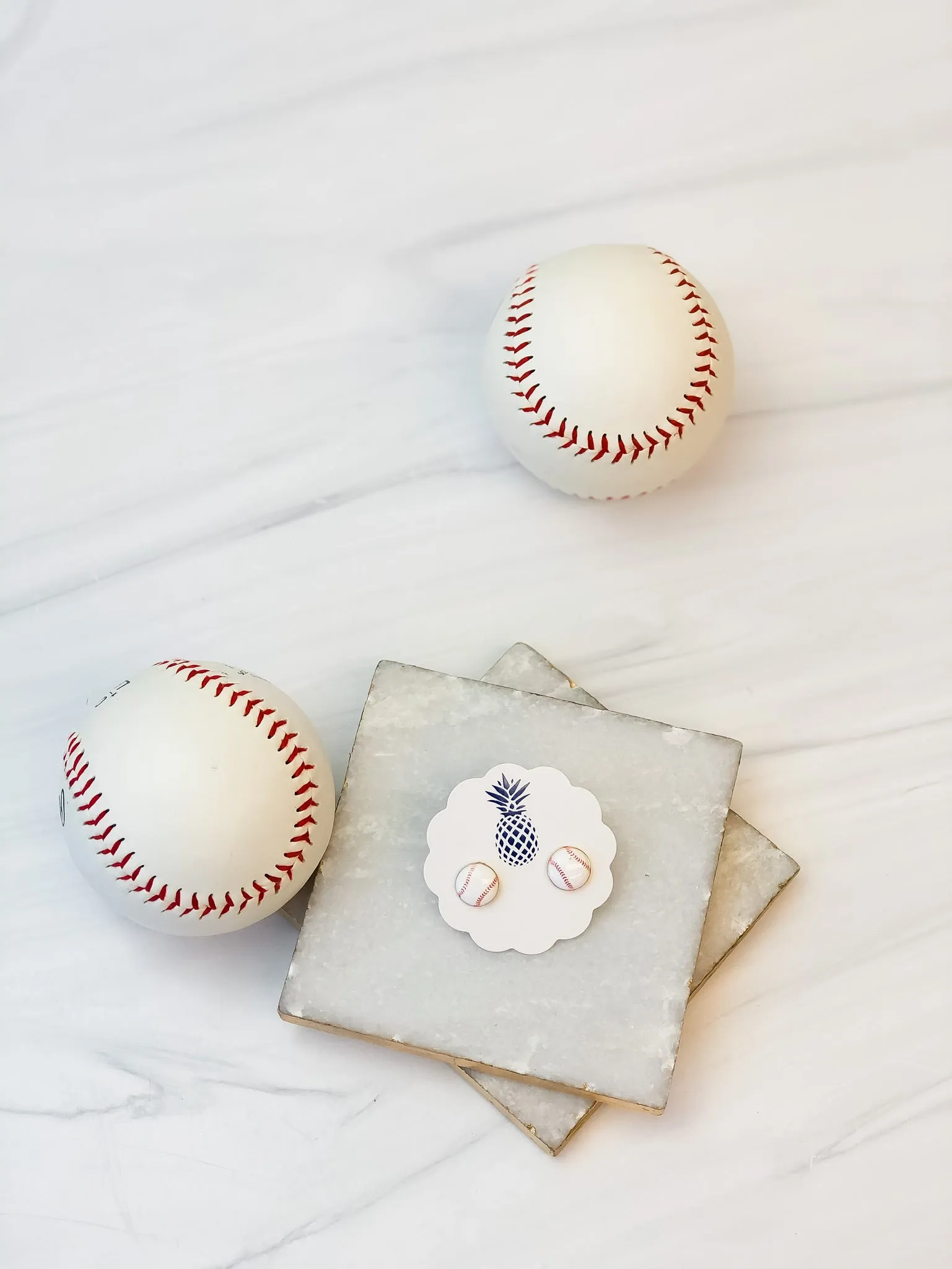 Baseball Signature Enamel Studs by Prep Obsessed