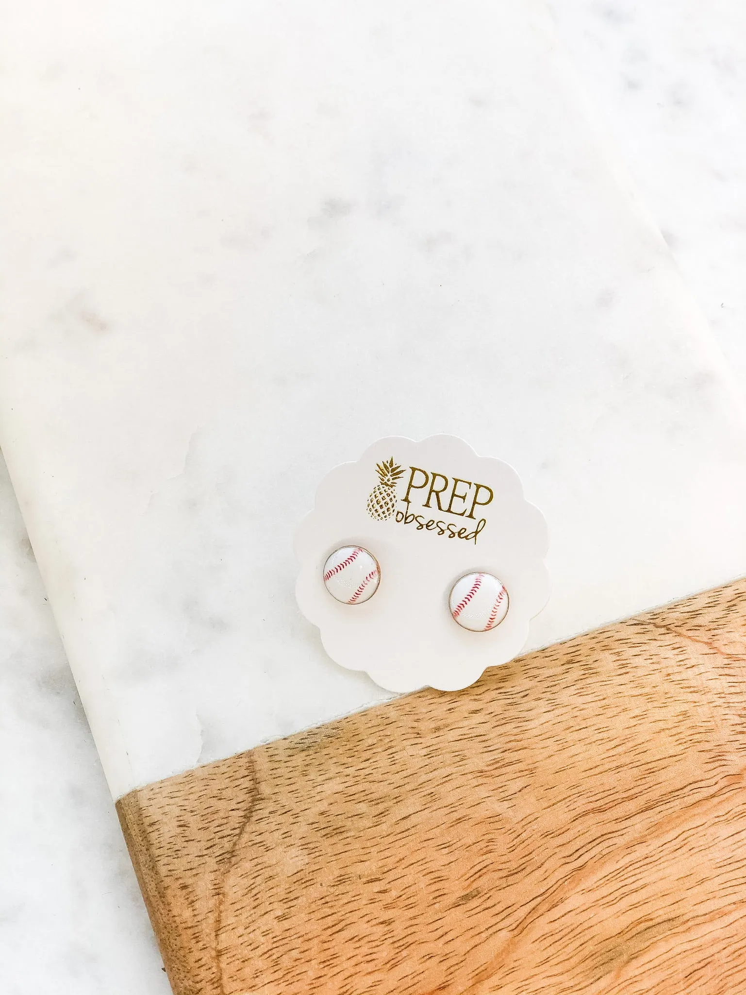 Baseball Signature Enamel Studs by Prep Obsessed