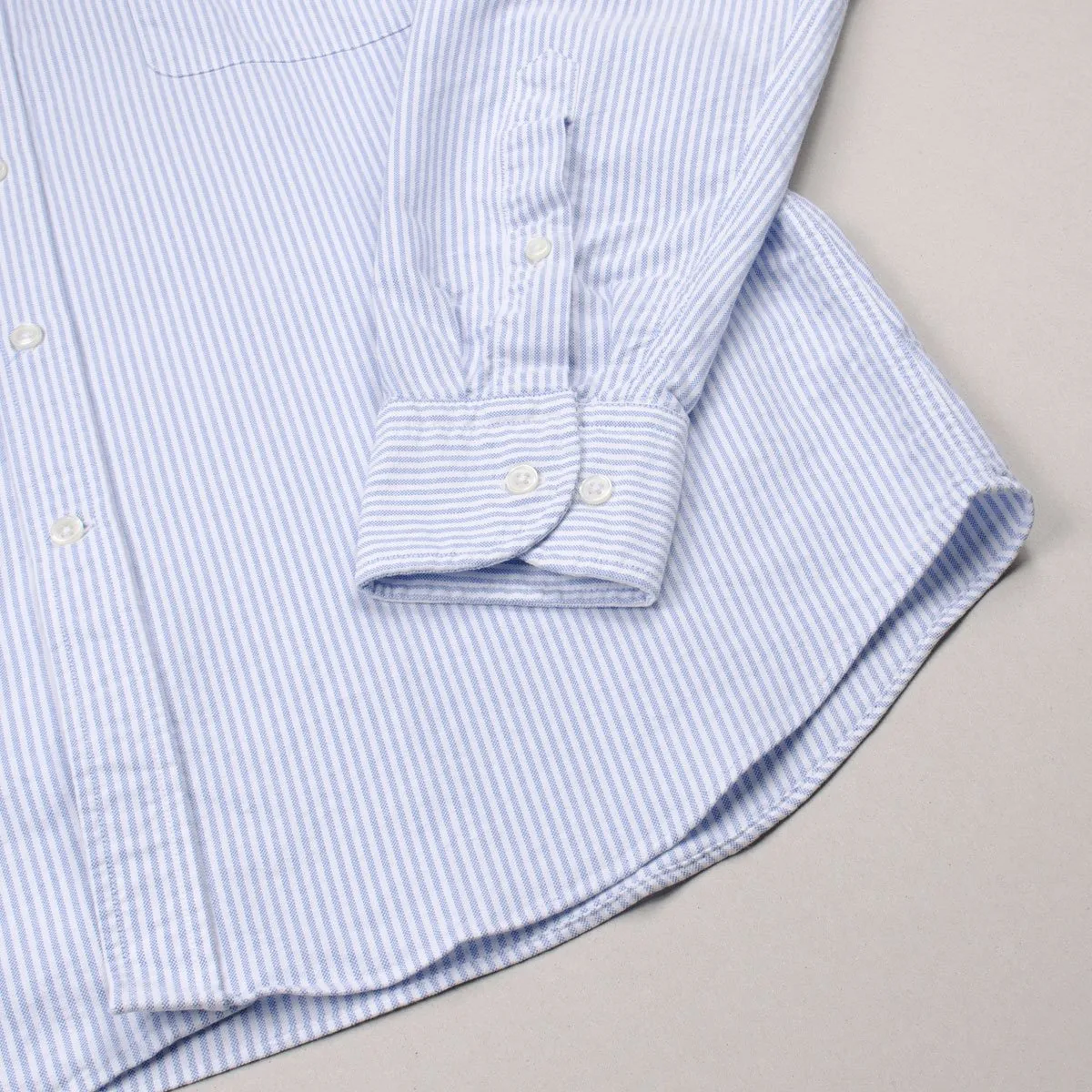 BD Baggies - Bradfort BD Shirt With Pocket - Oxford Striped Light Blue