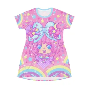 Bubbles Rainbow Land All Over Print T-Shirt Mini Dress