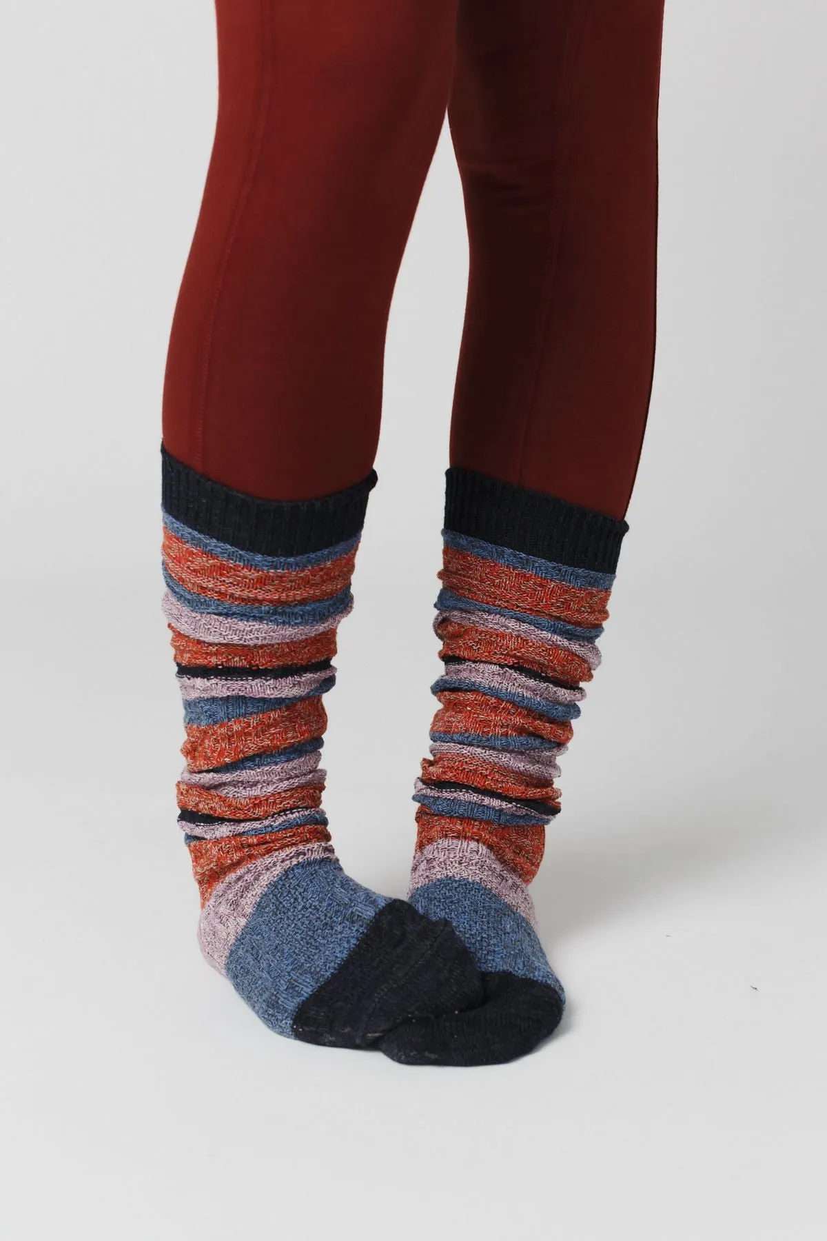 Cecily Stripe Socks - Gray