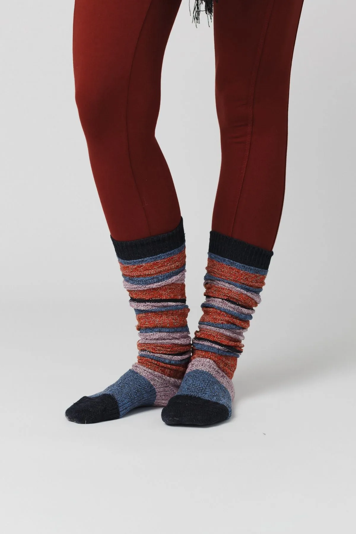 Cecily Stripe Socks - Gray