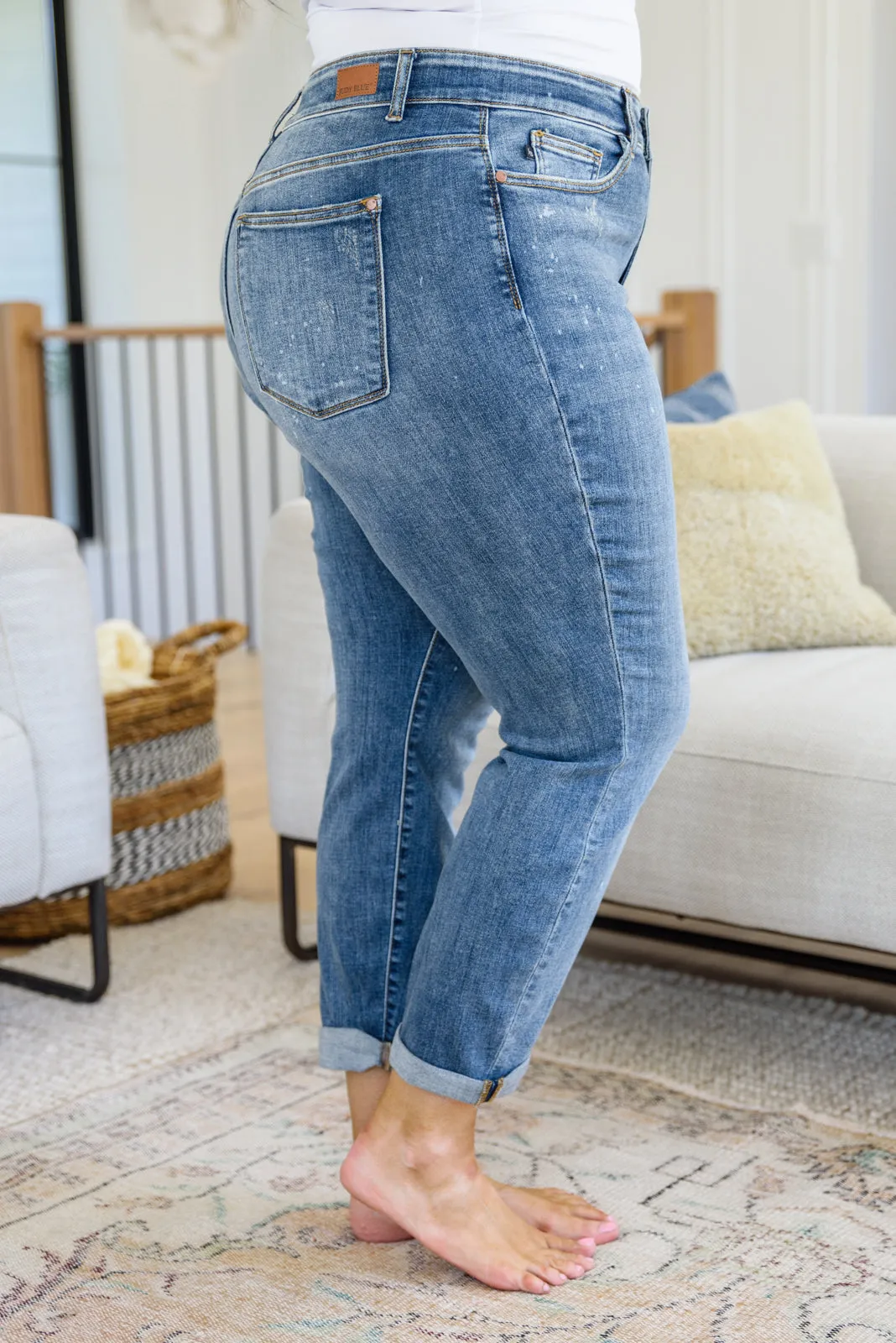 Corey Hi Rise Bleach Splash Boyfriend Jeans-- Use the code SPRINGJB for 20% off!