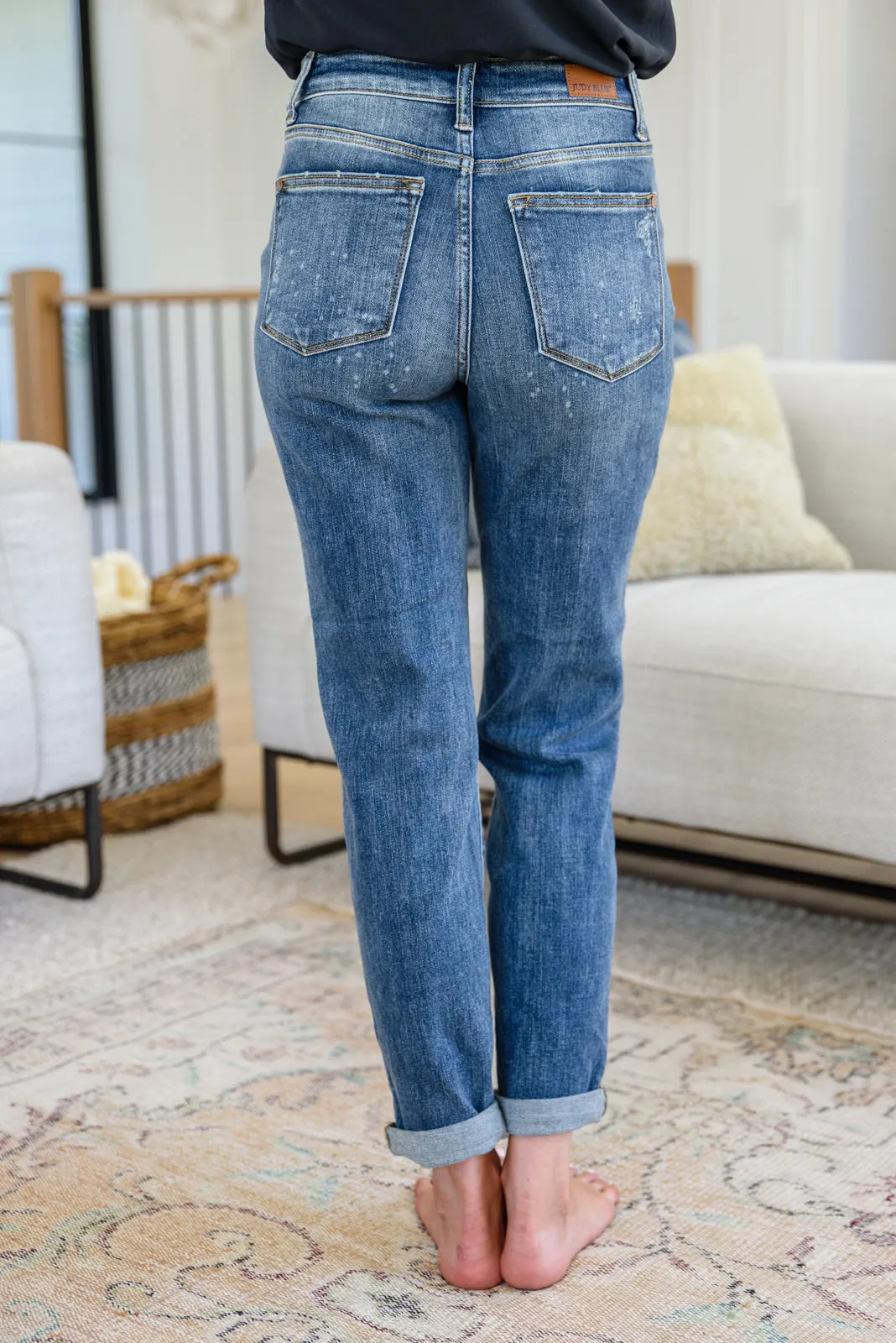 Corey Hi Rise Bleach Splash Boyfriend Jeans-- Use the code SPRINGJB for 20% off!