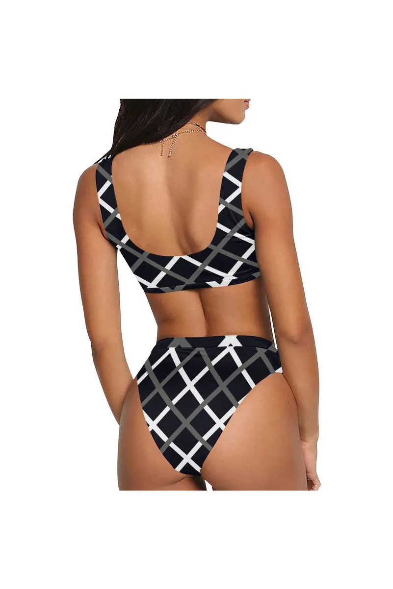 Cross Hatch Sport Top & High-Waist Bikini Swimsuit