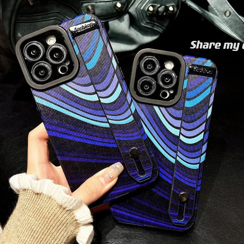 Cute Phone Case For iPhone 15, 14, 11, 12, 13 Pro Max, XR, XS Max, and more - Gradient Blue Stripe