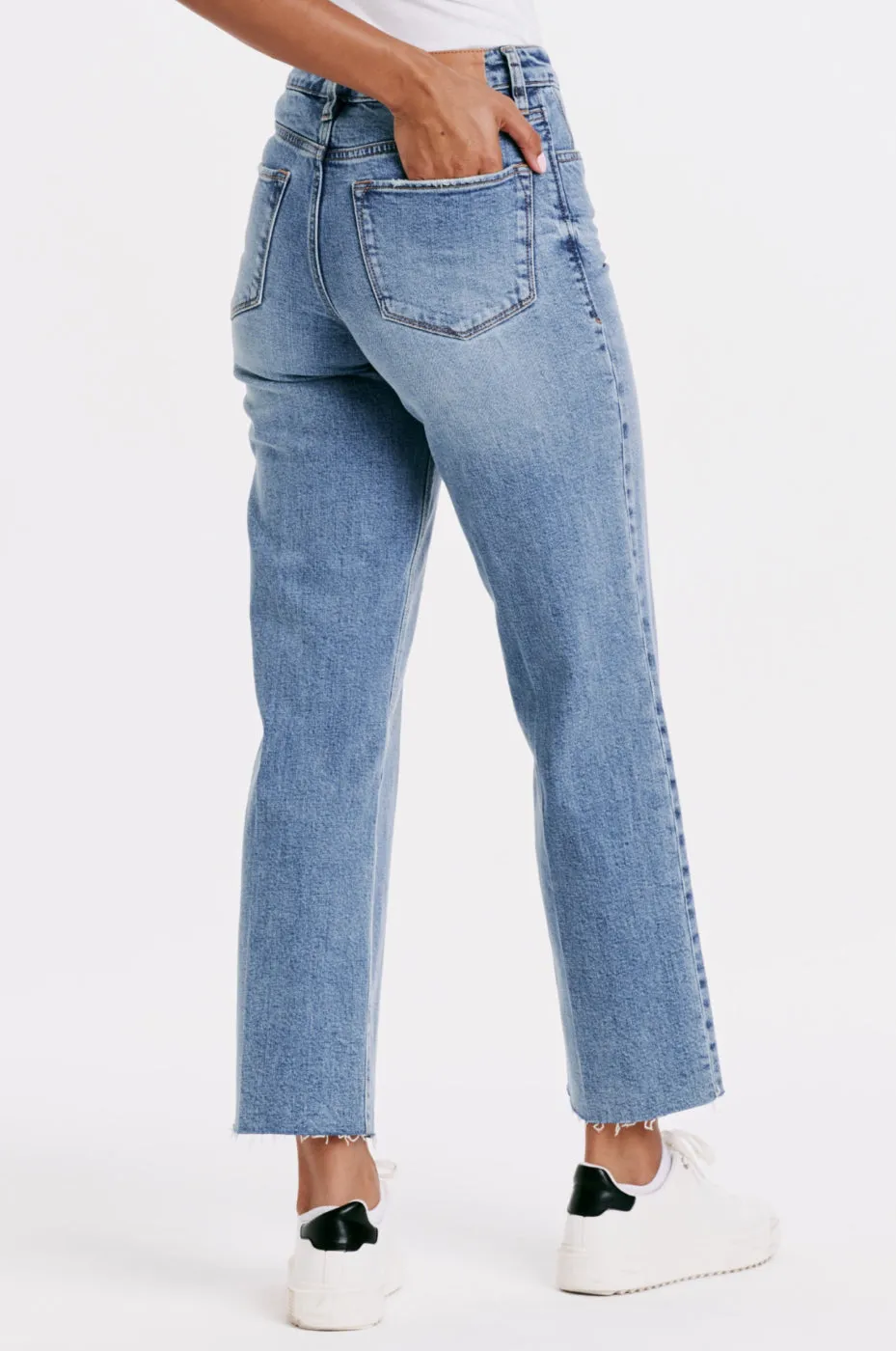 Dear John Holly Super High Rise Wide Hem Straight Jeans Crescent