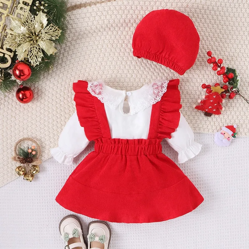 ELOISE Plaid Dress Collar Romper and Hat