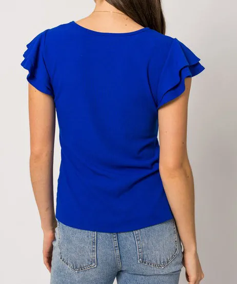 Flowy Sleeve Top - Royal Blue