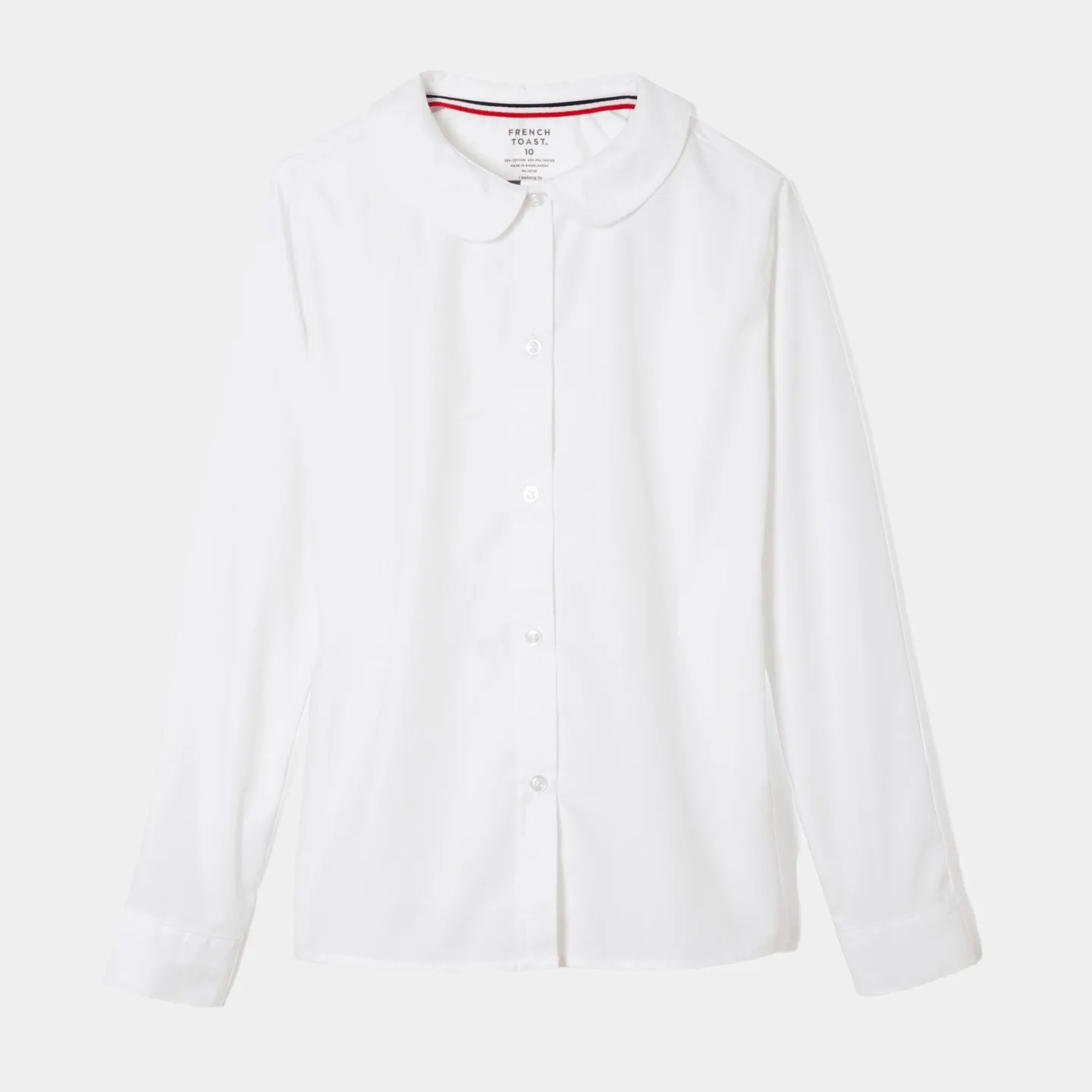 Girls Short Sleeve Modern Peter Pan Collar Blouse