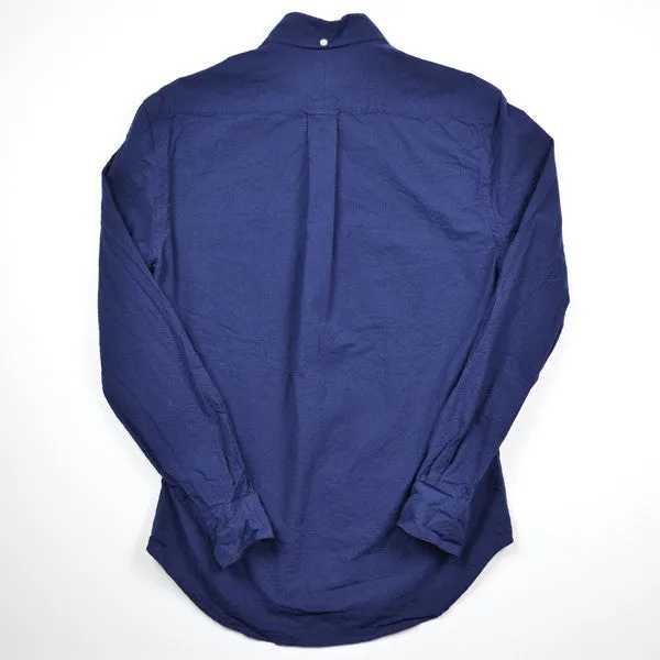 Gitman Vintage - Solid Seersucker Shirt - Navy