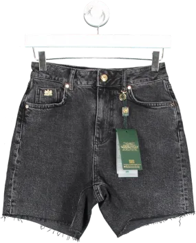 Holland Cooper Black High Rise Denim Short BNWT UK 6