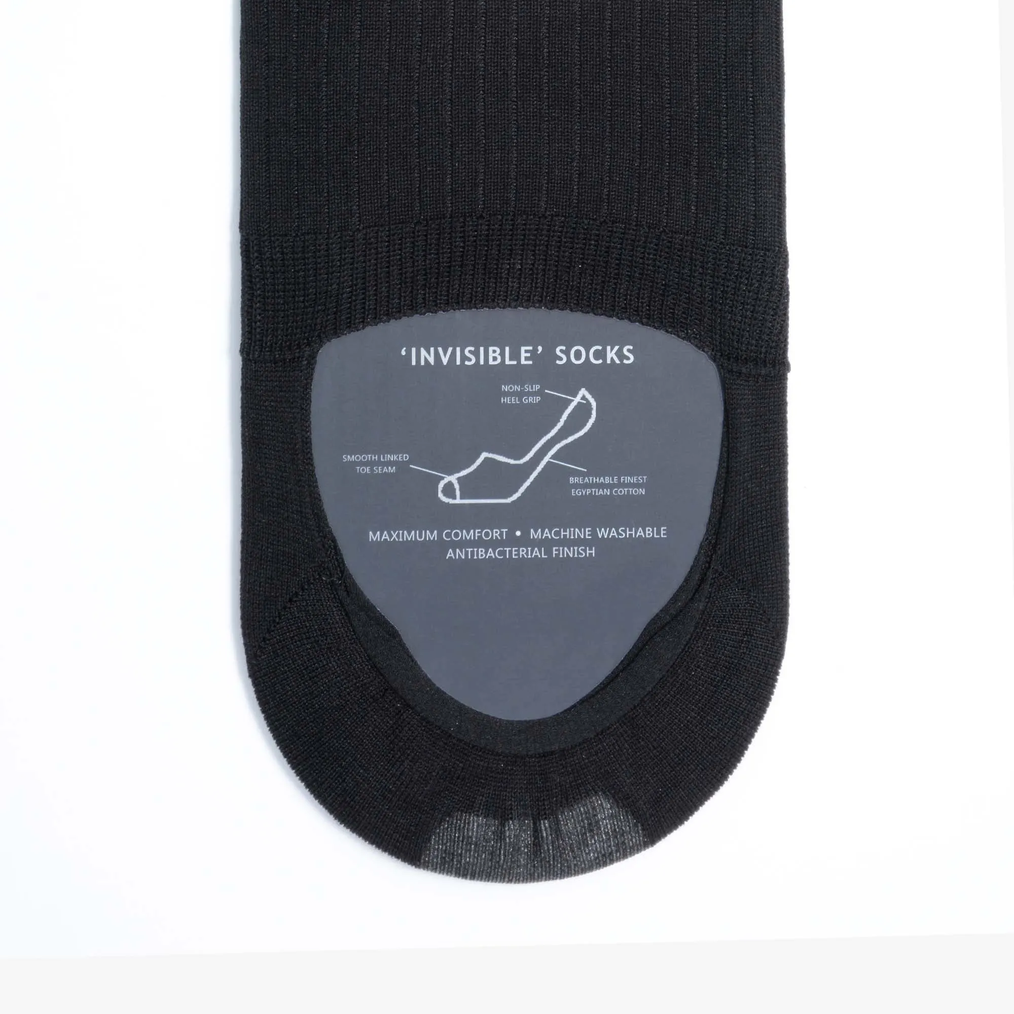 Invisible Cotton Black Socks