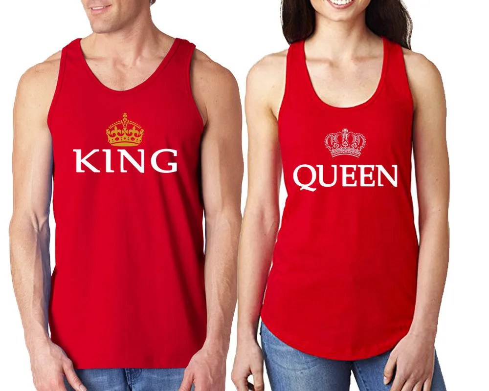 King and Queen Couple Matching Tanktops