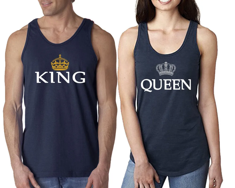 King and Queen Couple Matching Tanktops