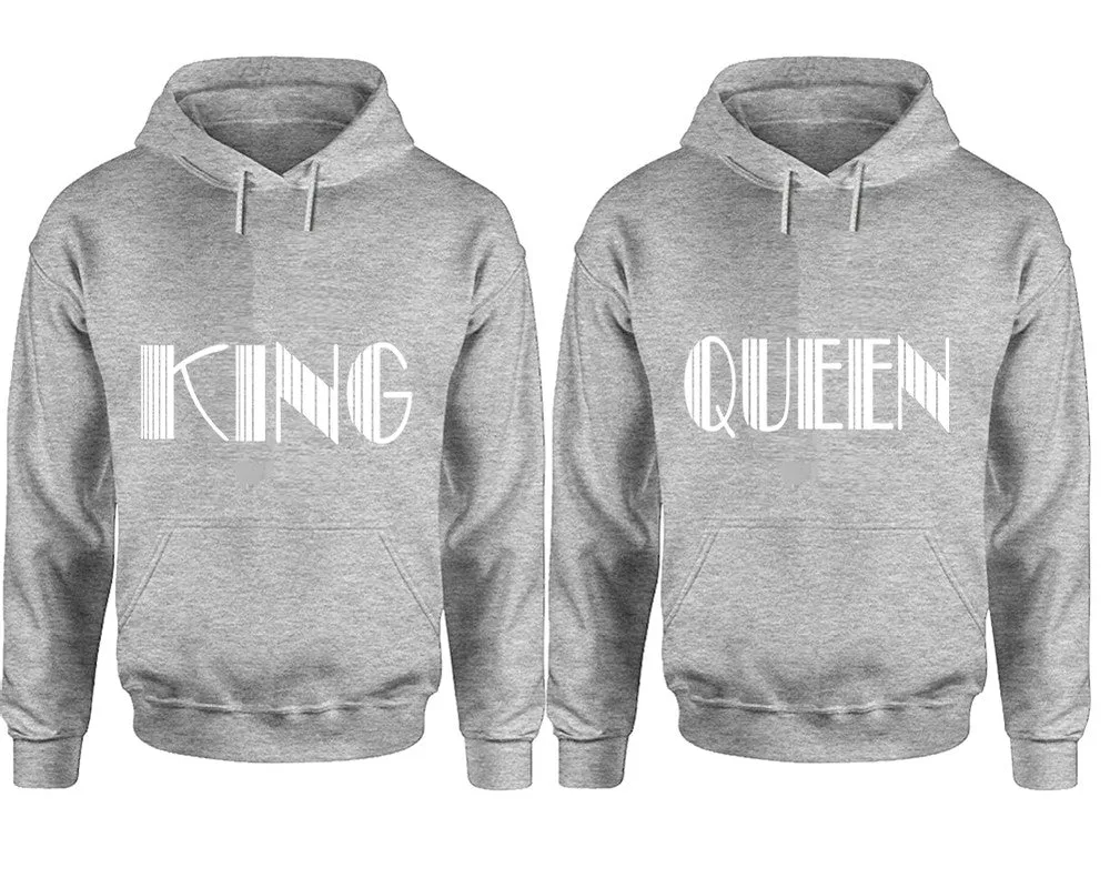 King Queen Couple Matching Pullover Hoodies