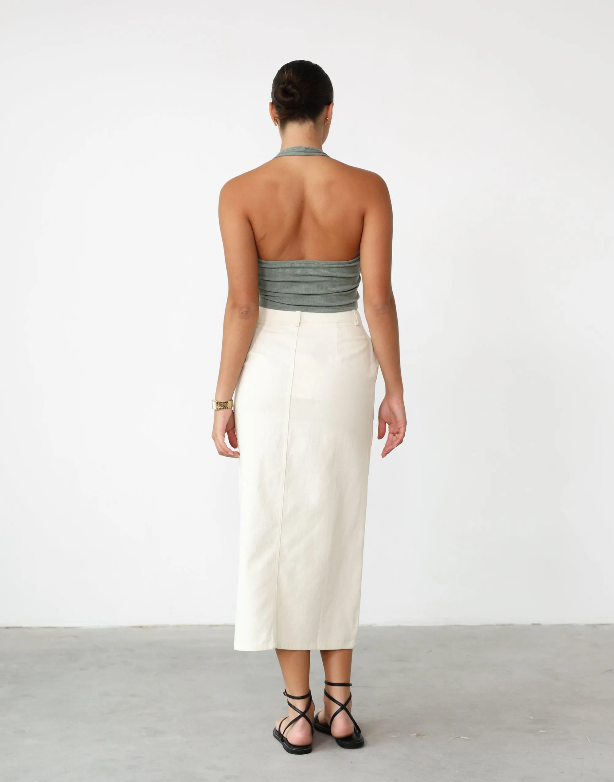 Leiya Midi Skirt (Beige)