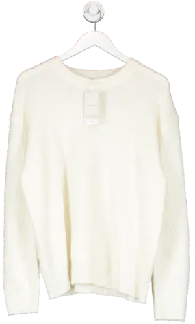 MANGO Cream Straight Round-neck Sweater UK S