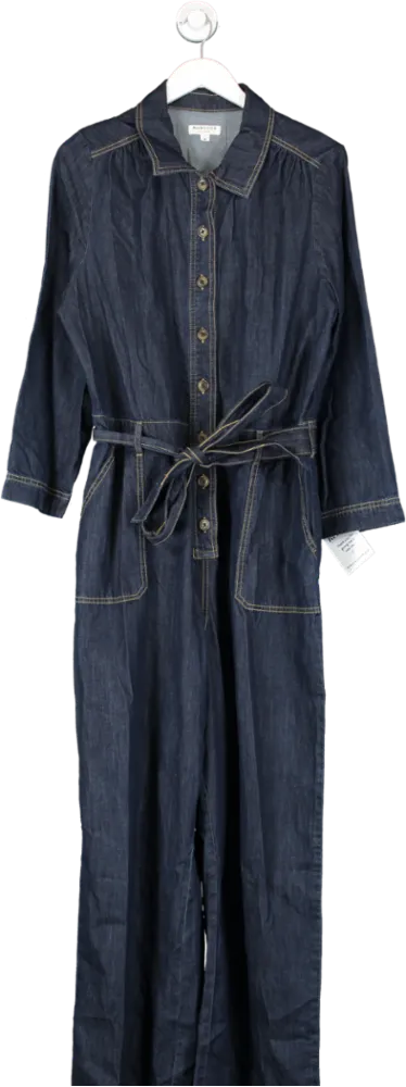 Monsoon Blue Harper Denim Jumpsuit UK 18