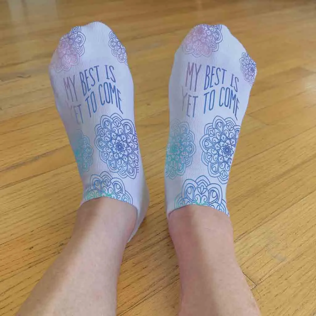 Motivational and Positive Quote Printed on No Show Socks