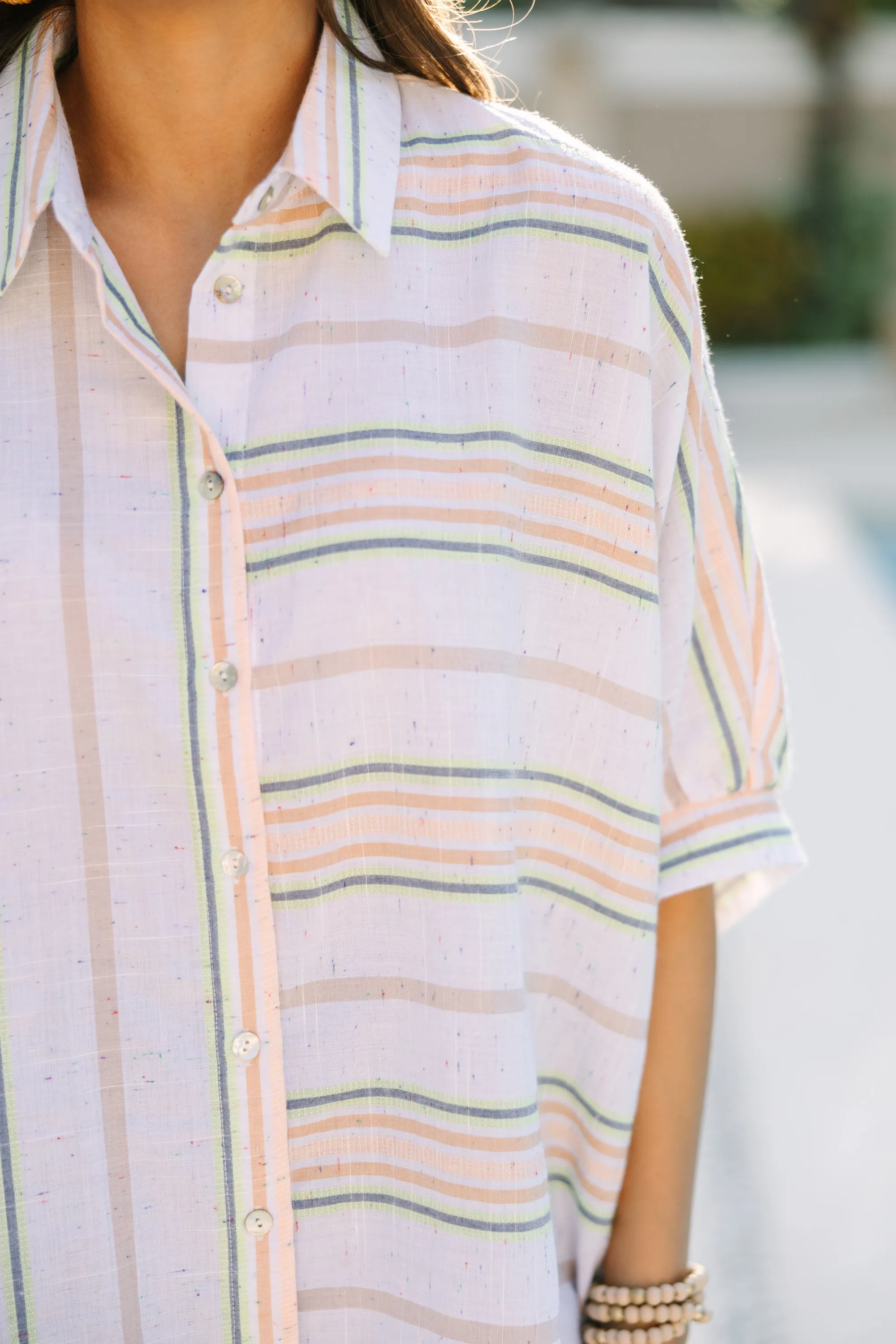 Nothing Left To Say Off White Striped Blouse