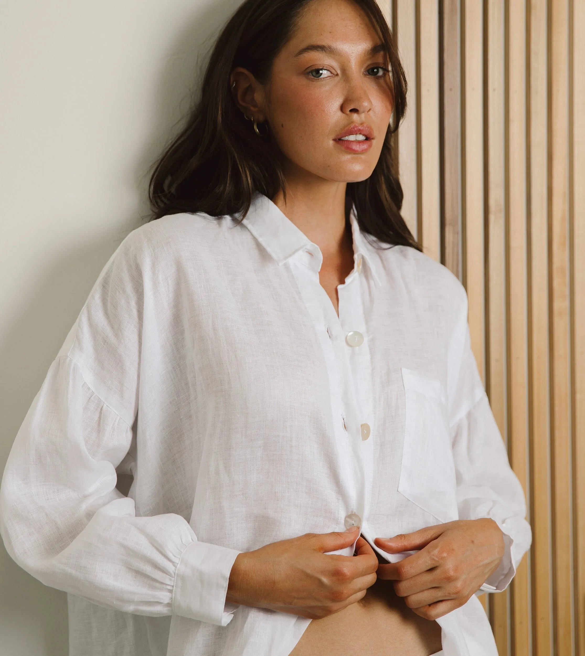 Nusa Button Up Top | Ivory