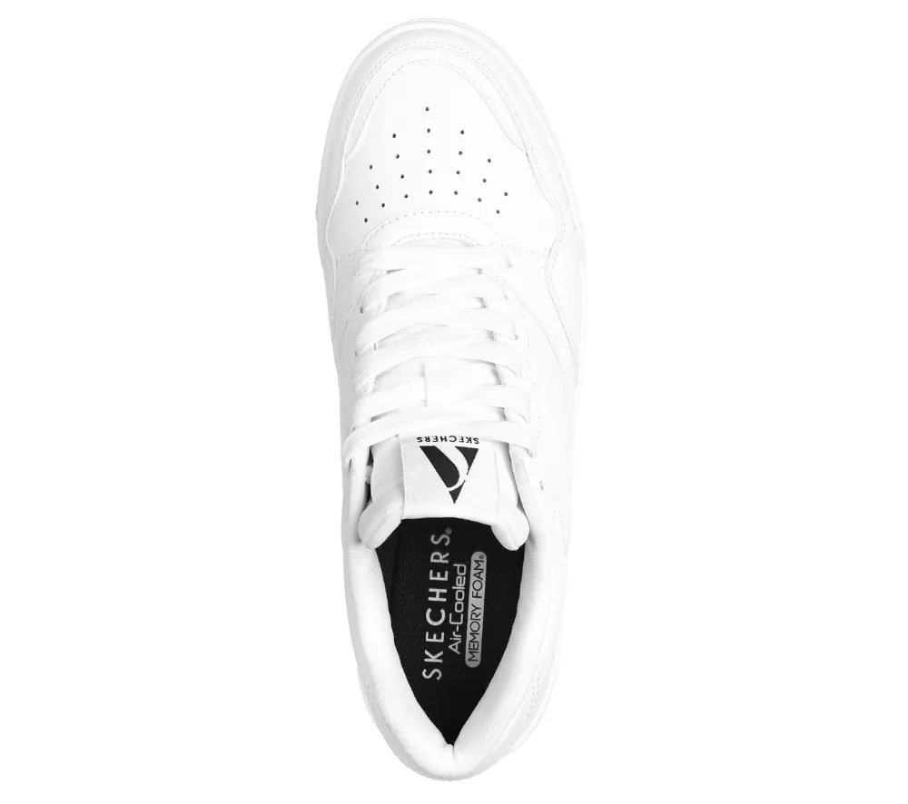 Pantofi sport, barbati, SKECHERS KOOPA VOLLEY LOW VARSITY 183240-WHT alb, piele naturala