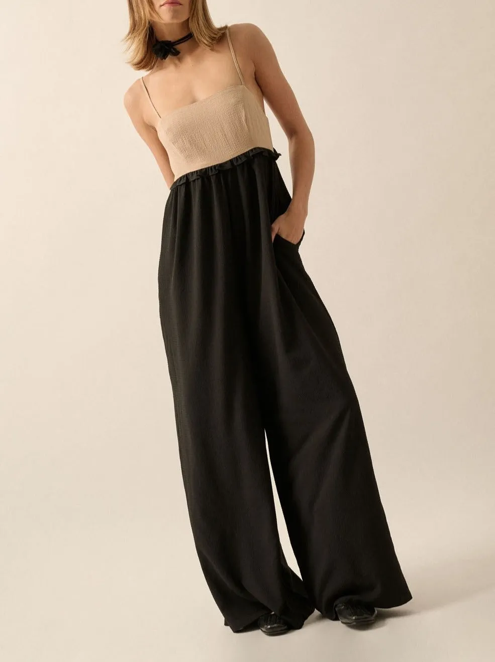 Pucker Ruffle Jumpsuit