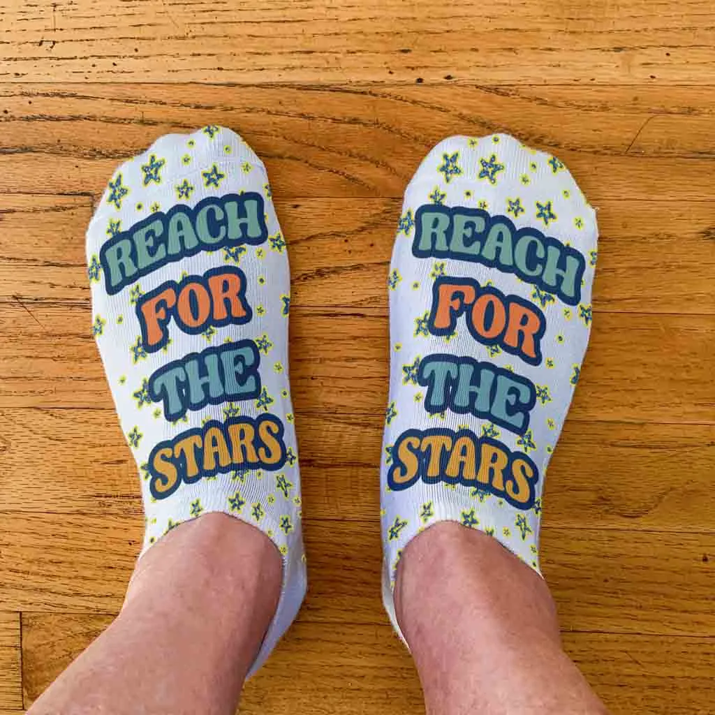 Self Motivation Socks - Reach for the Stars No Show Socks