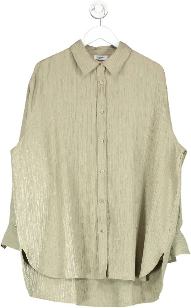 SimplyBe Green Textured Button Down Shirt UK 18