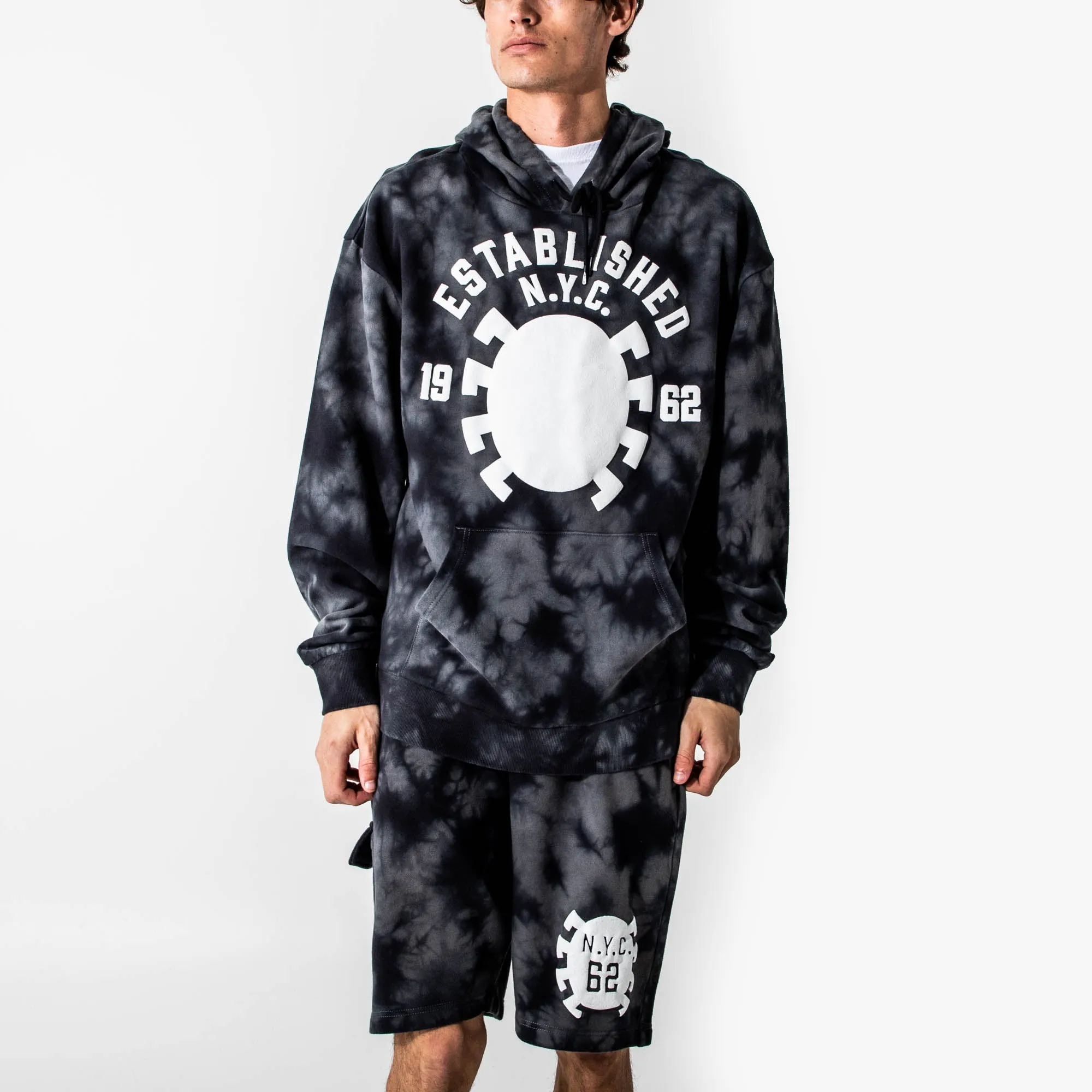 Spider-man EST 1962 NYC Cloud Wash Hoodie and Shorts Lounge Set