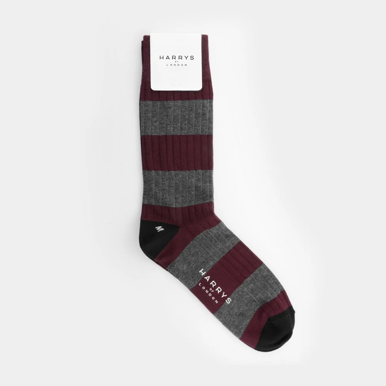 Striped Sock Cotton Burgundy