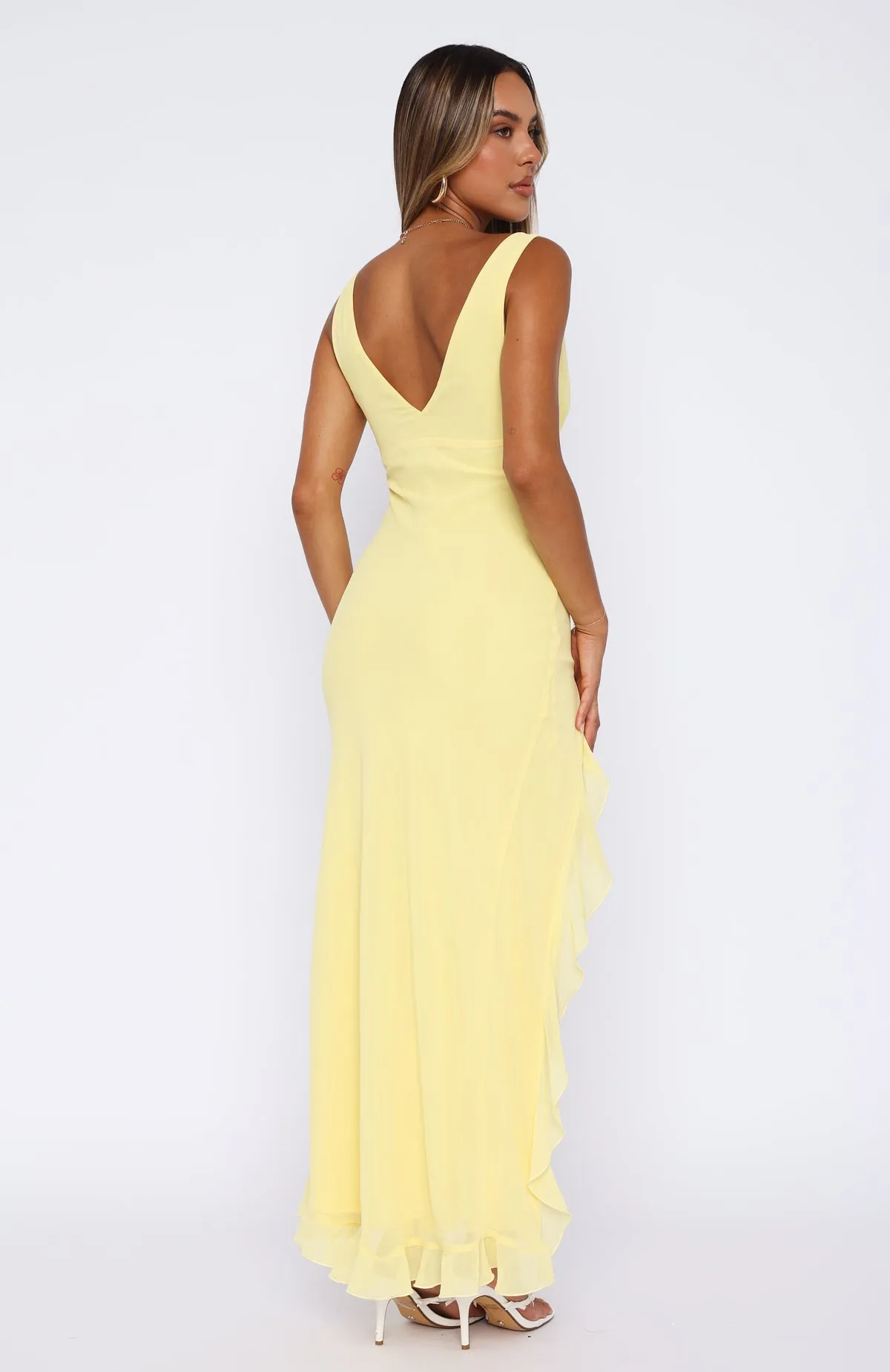 Tell Me Everything Maxi Dress Lemon