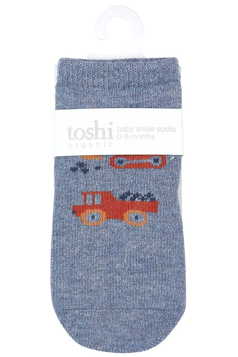 Toshi Organic Baby Socks Jacquard BIG DIGGERS