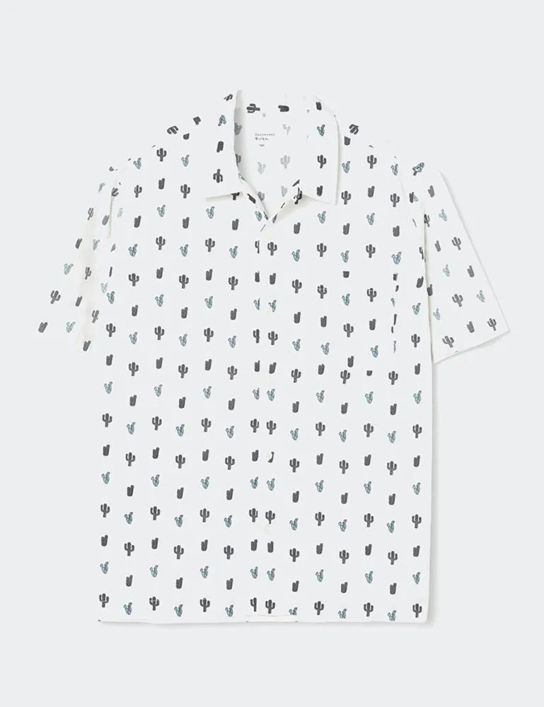 Universal Works Cactus Print Road Shirt - White