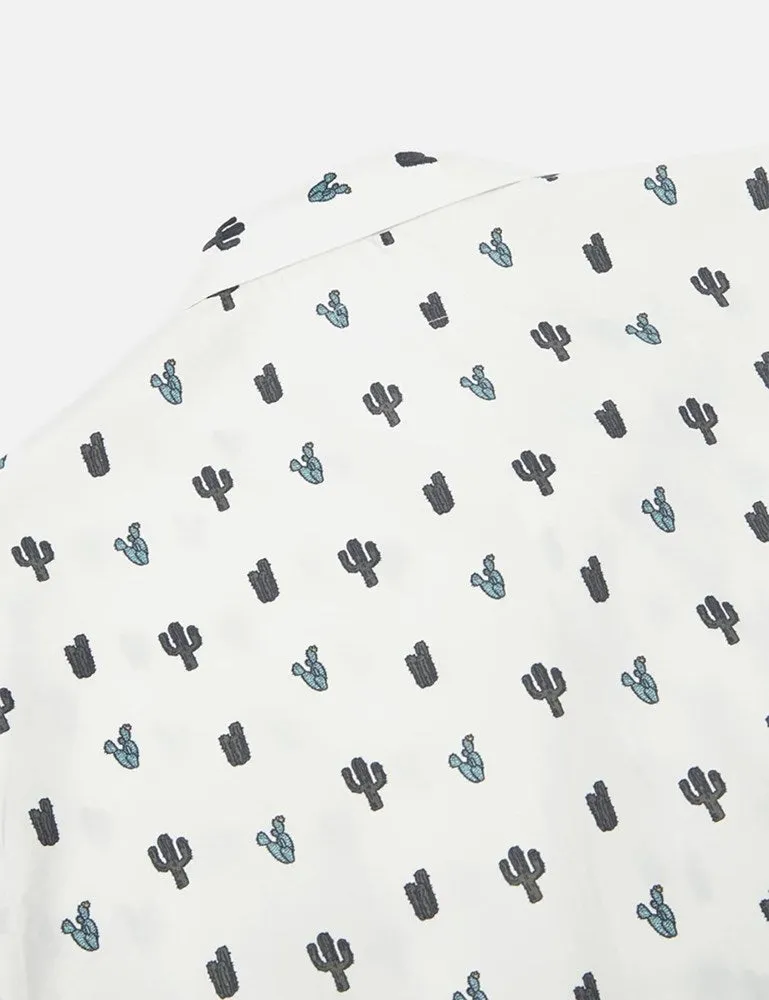 Universal Works Cactus Print Road Shirt - White