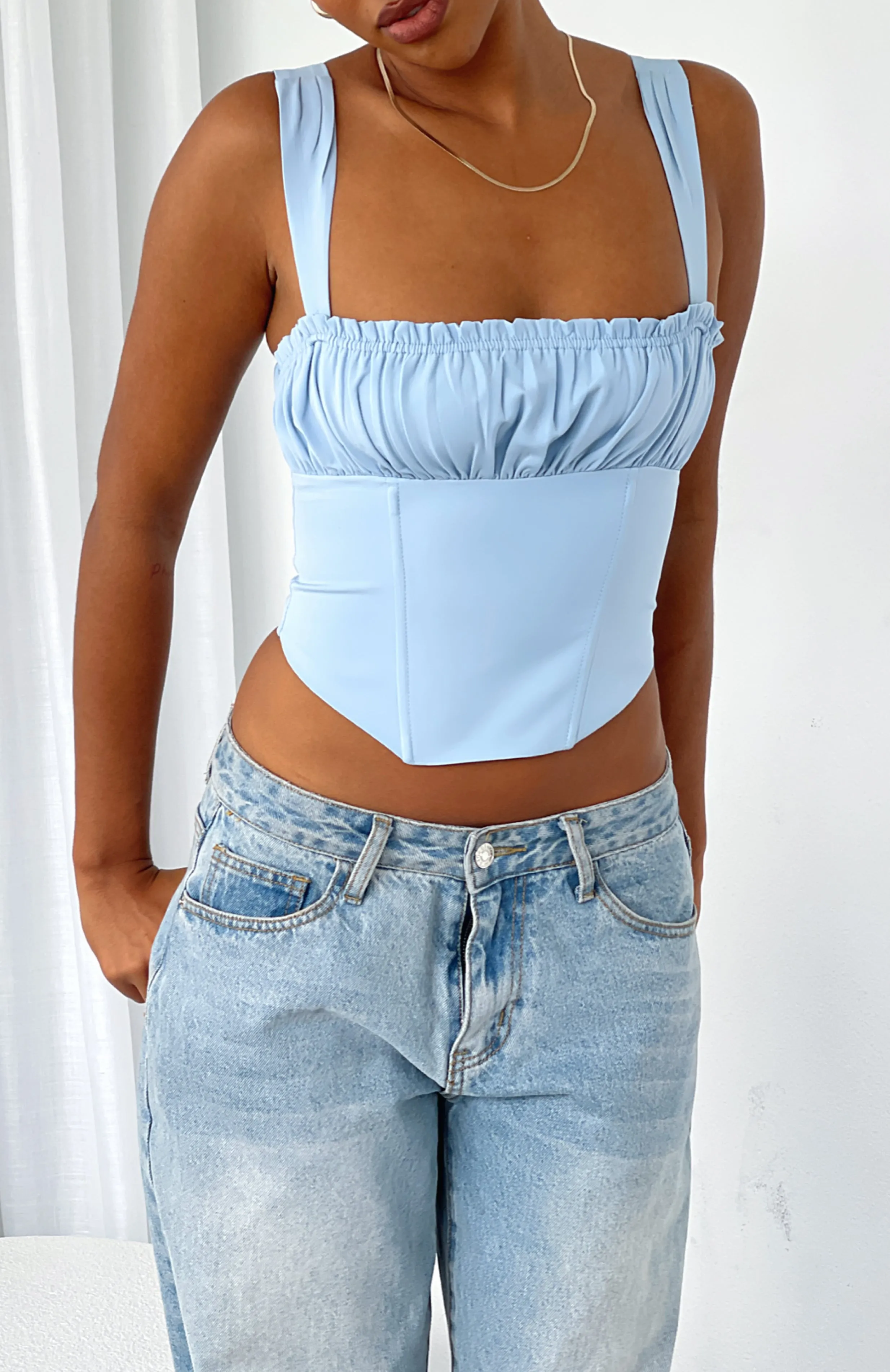 Way To Your Heart Bustier Baby Blue