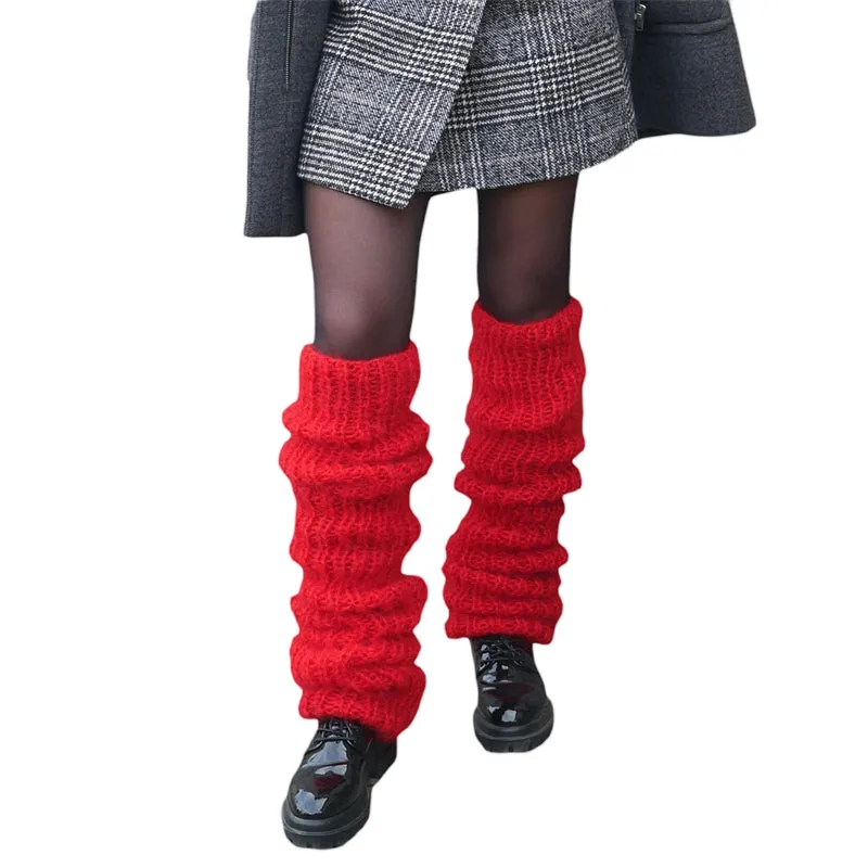 Women's Casual Y2K Knitted Leg Warmers Fashion Solid Color Overknee Socks