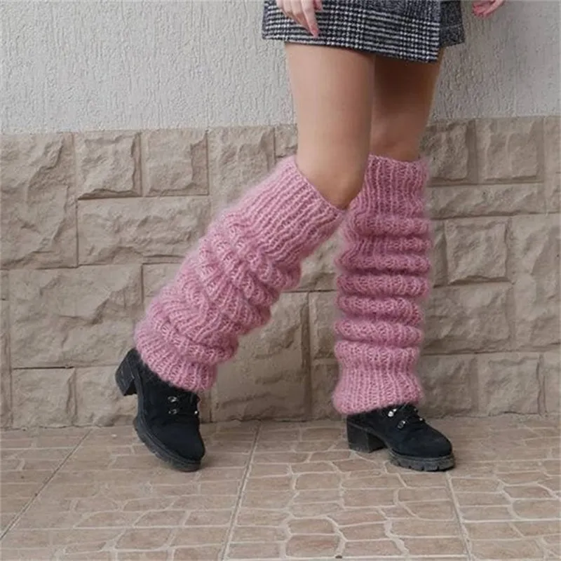 Women's Casual Y2K Knitted Leg Warmers Fashion Solid Color Overknee Socks