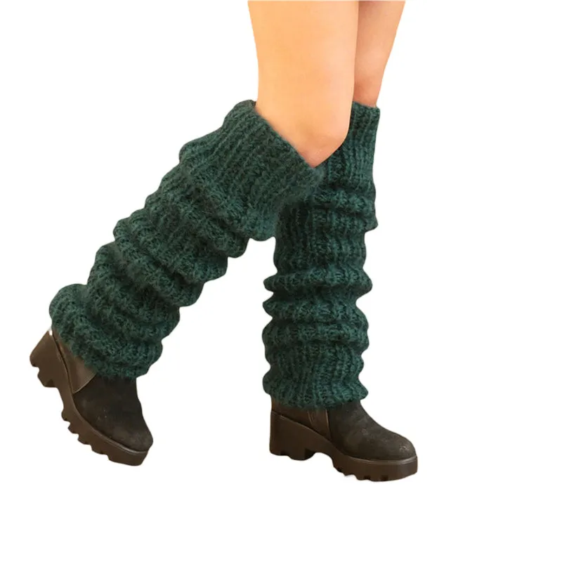 Women's Casual Y2K Knitted Leg Warmers Fashion Solid Color Overknee Socks