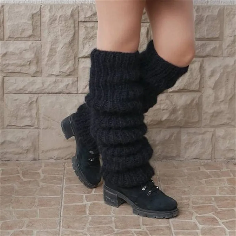 Women's Casual Y2K Knitted Leg Warmers Fashion Solid Color Overknee Socks