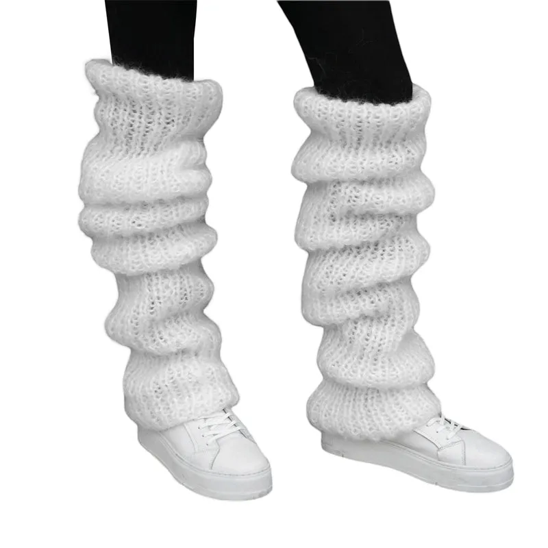 Women's Casual Y2K Knitted Leg Warmers Fashion Solid Color Overknee Socks