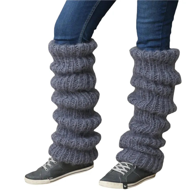 Women's Casual Y2K Knitted Leg Warmers Fashion Solid Color Overknee Socks