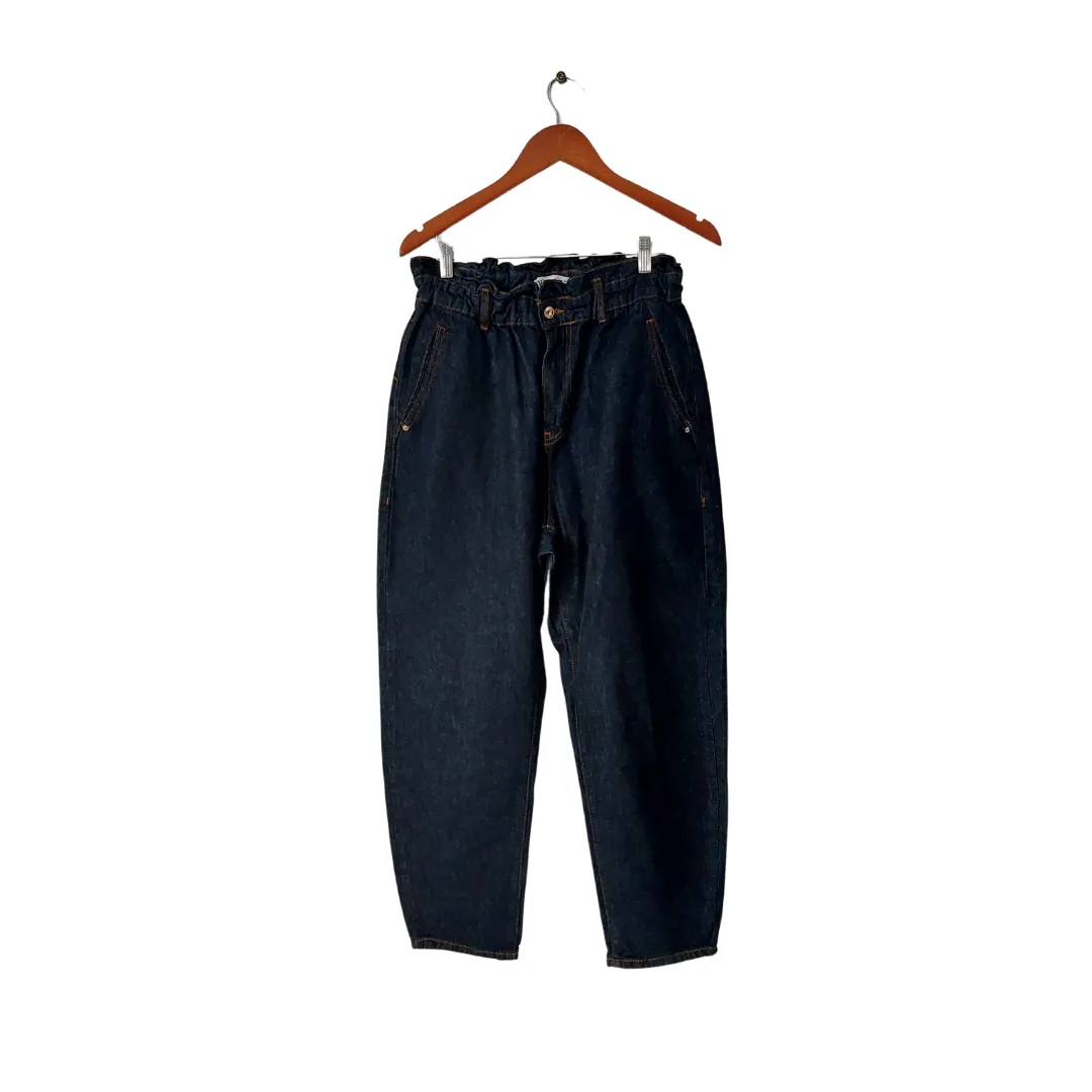 ZARA Dark Blue Denim Ballon-fit Jeans | Like New |